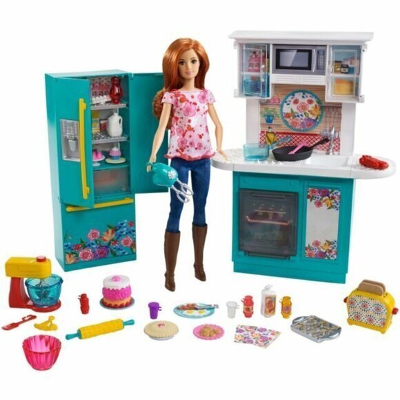 Barbie as Pioneer Woman with Ree Drummond Doll Kitchen‎ Playset Rare 2018 Set - Picture 3 of 10